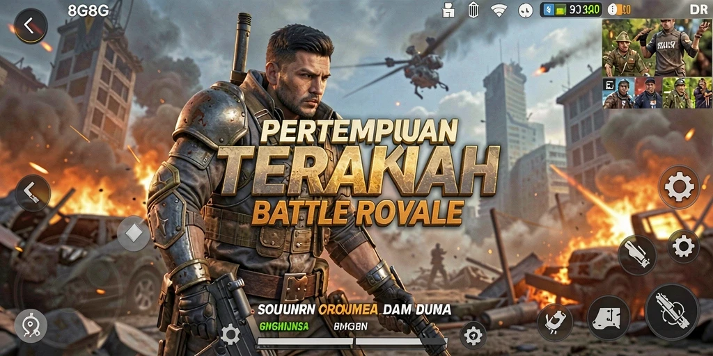 Gameplay 8G8G menunjukkan pertempuran seru di medan Battle Royale.