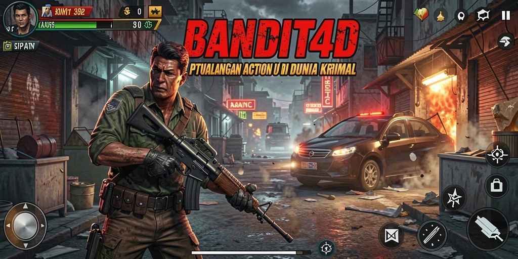 Tampilan gameplay menegangkan dari BANDIT4D yang penuh aksi dan tantangan mendebarkan.