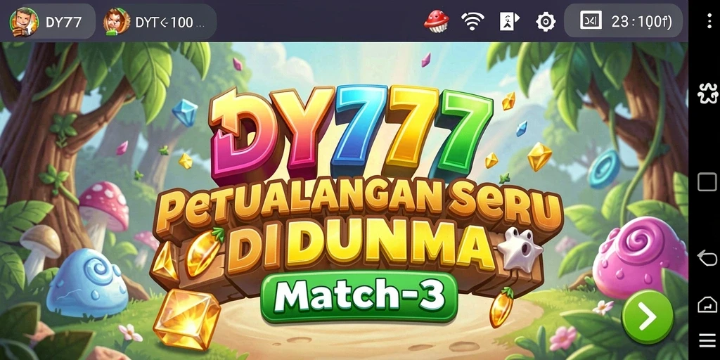 Tampilan gameplay seru di DY777 dengan kombinasi warna-warni.