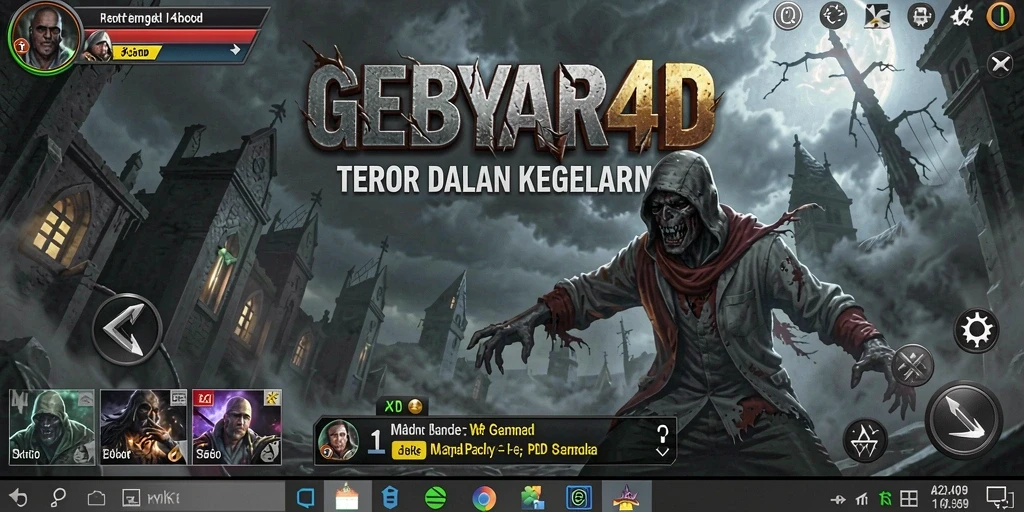 Gameplay mencekam GEBYAR4D di tengah kegelapan.