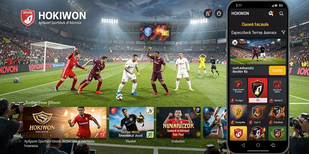 Screenshot gameplay HOKIWON menunjukkan antarmuka Sportsbook yang menarik dan interaktif.