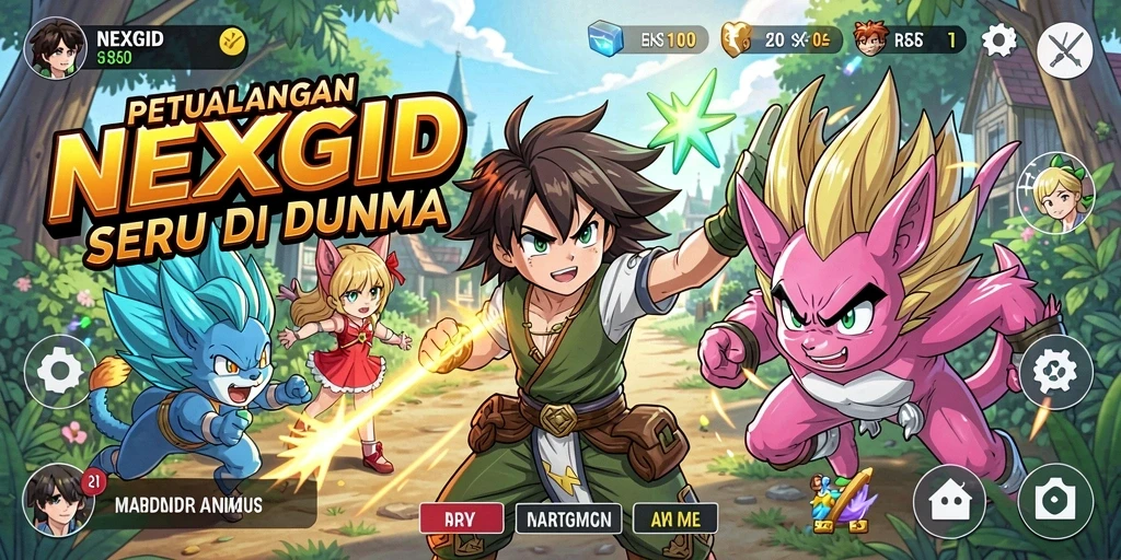 Tampilan gameplay NEXGID yang seru dan menarik.