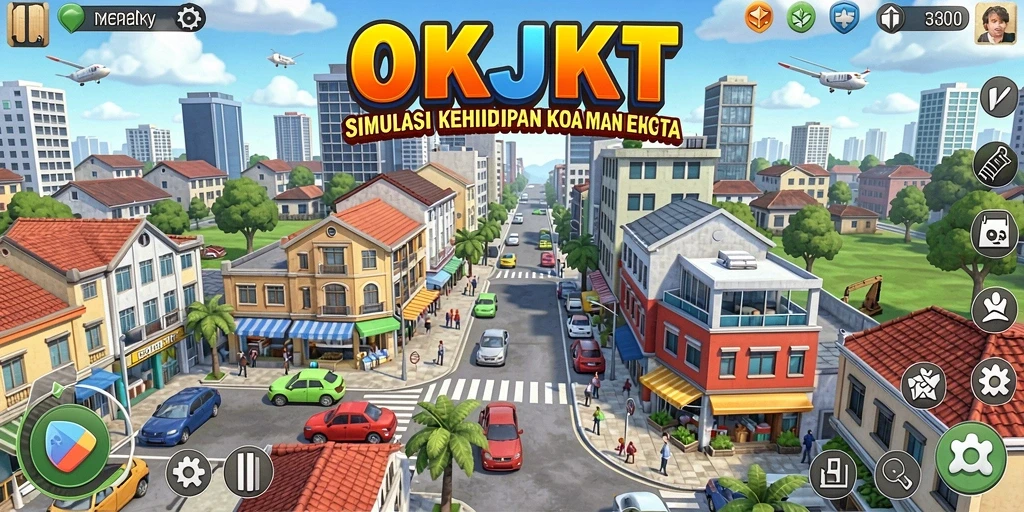 Tangkapan layar gameplay OKJKT yang menunjukkan interaksi antar karakter.