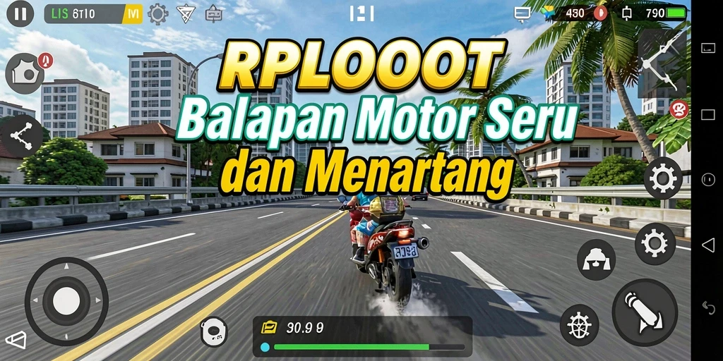 Tampilan gameplay RPLOOT yang mendebarkan saat balapan motor.
