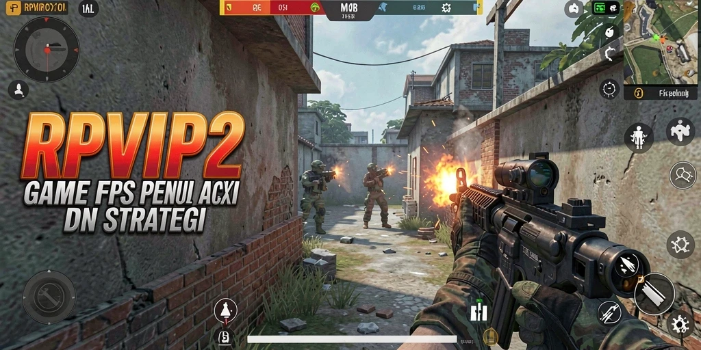 Screenshot gameplay RPVIP2 menunjukkan aksi pertarungan yang dinamis dan mendebarkan.