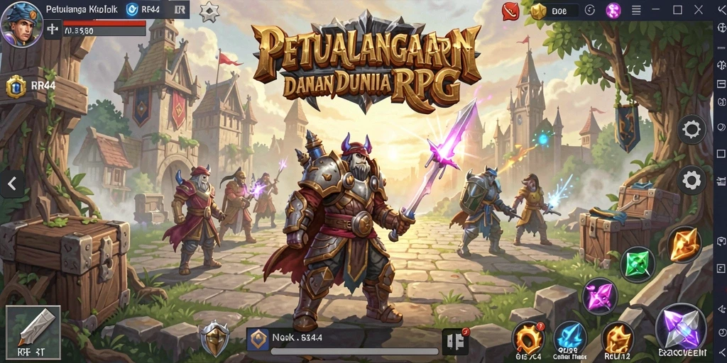 Tampilan gameplay mendalam dari RPG RR44 dengan dunia yang menakjubkan.