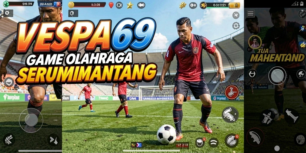 Tampilan gameplay seru dalam VESPA69 dengan aksi olahraga yang mendebarkan.