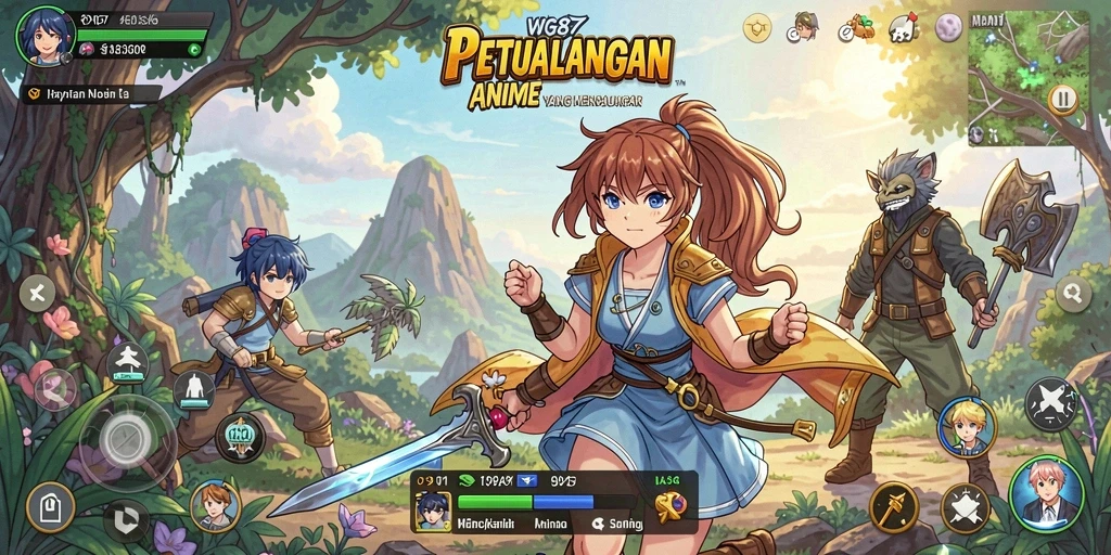 Tampilan gameplay WG87 yang menarik dan penuh aksi Anime.